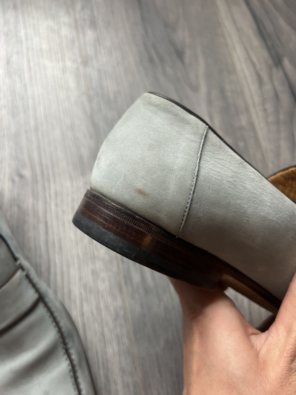 Gucci Gucci Light Blue Suede Loafers with Metal Accent - Size 43E Size US 10 / EU 43 - 16 Thumbnail