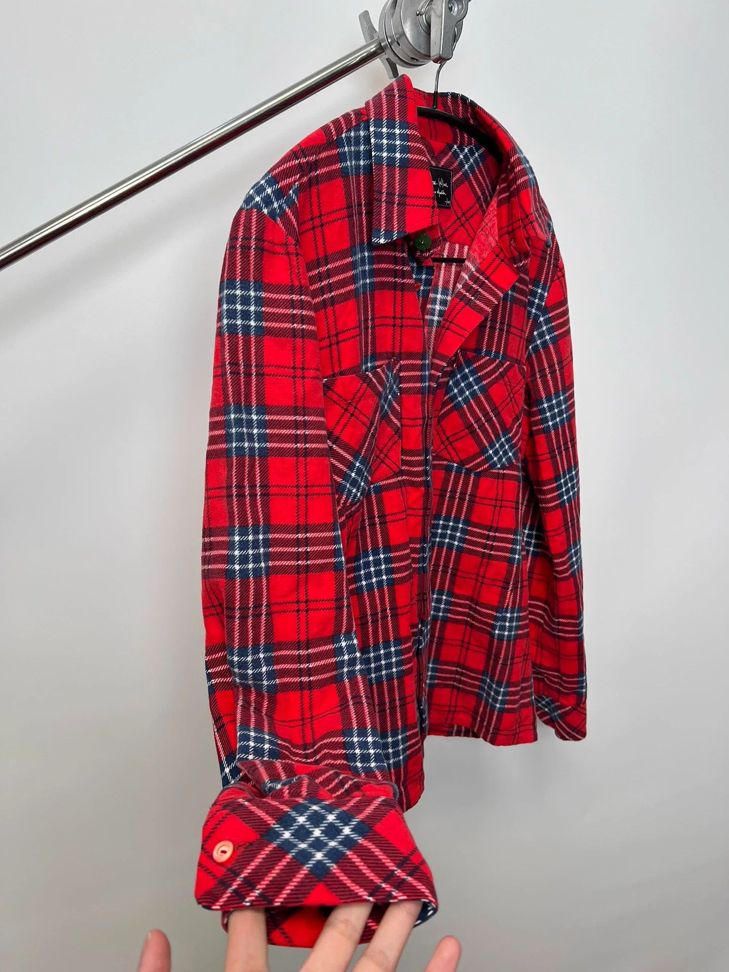 Yohji Yamamoto Number (N)ine Flannel Plaid Red Shirt Size US S / EU 44-46 / 1 - 4 Thumbnail