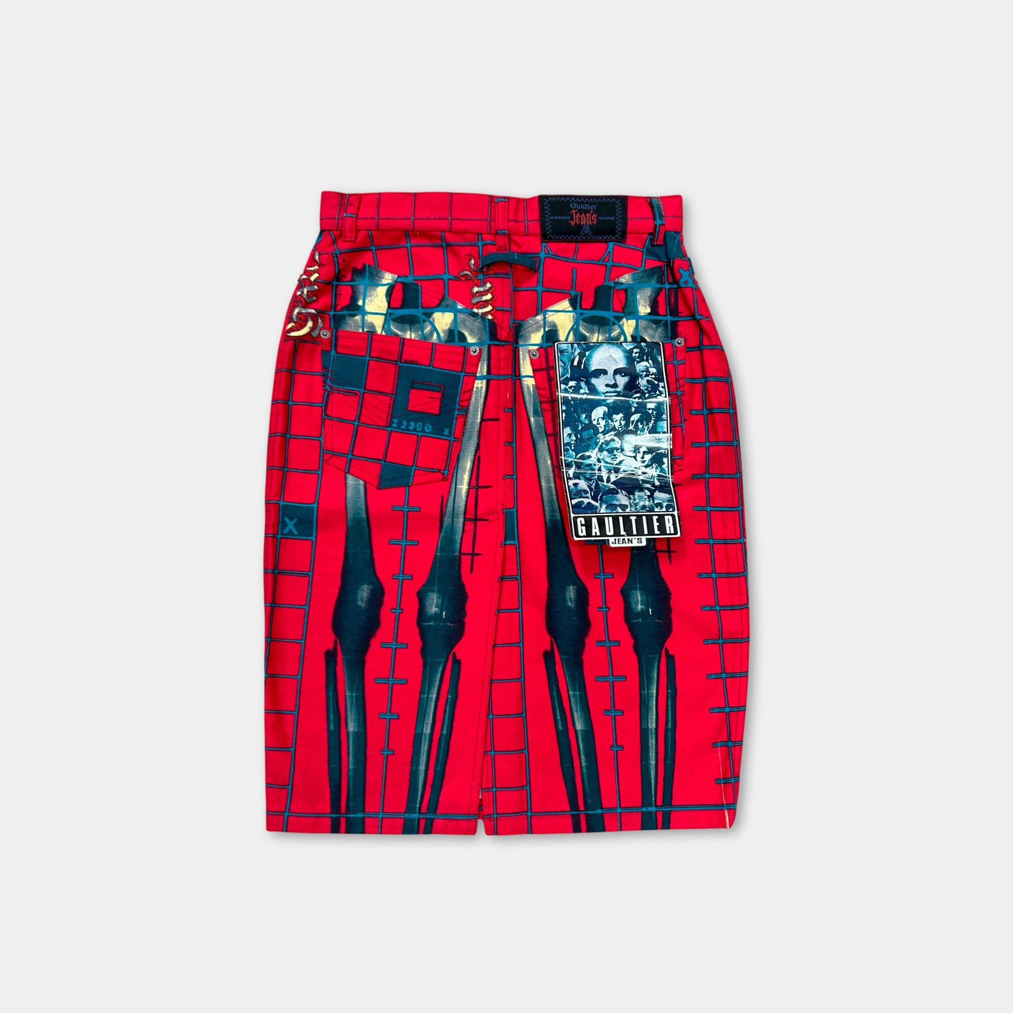 Jean Paul Gaultier Jean Paul Gaultier 1996 "Cyberbaba" X-Ray Skeleton Skirt Size 26" / US 2 / IT 38 - 5 Thumbnail