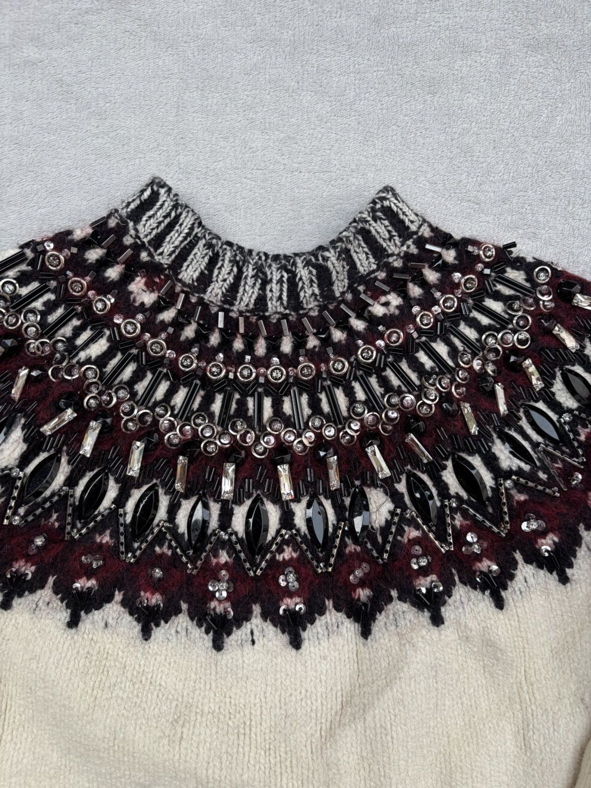 Gucci Pre Fall 2015 Heavy Embellished Yoke Design Knit Sweater Size S / US 4 / IT 40 - 12 Thumbnail