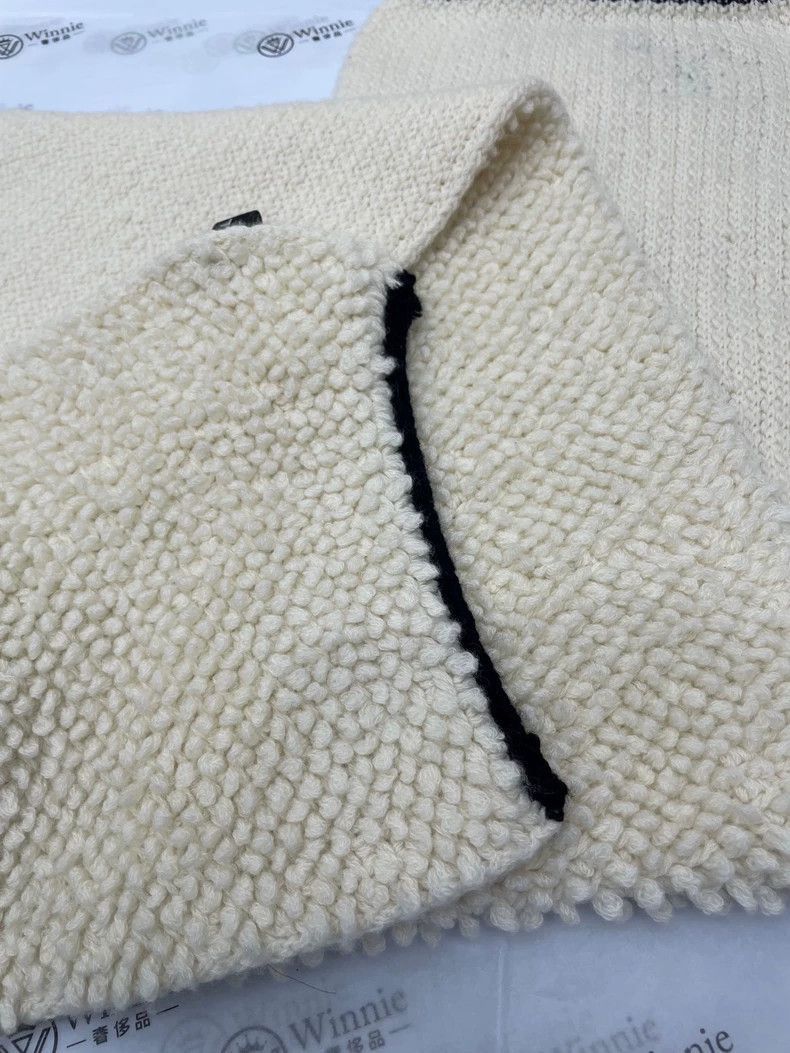 Chanel Chanel Black White Scarf Knit Wool Style -2505 Size ONE SIZE - 3 Thumbnail