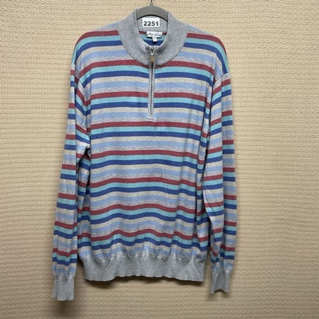 Peter Millar Peter Millar Stripe 1/4 Zip MockNeck Sweater Men Size 2XL Size US XXL / EU 58 / 5 - 7 Thumbnail