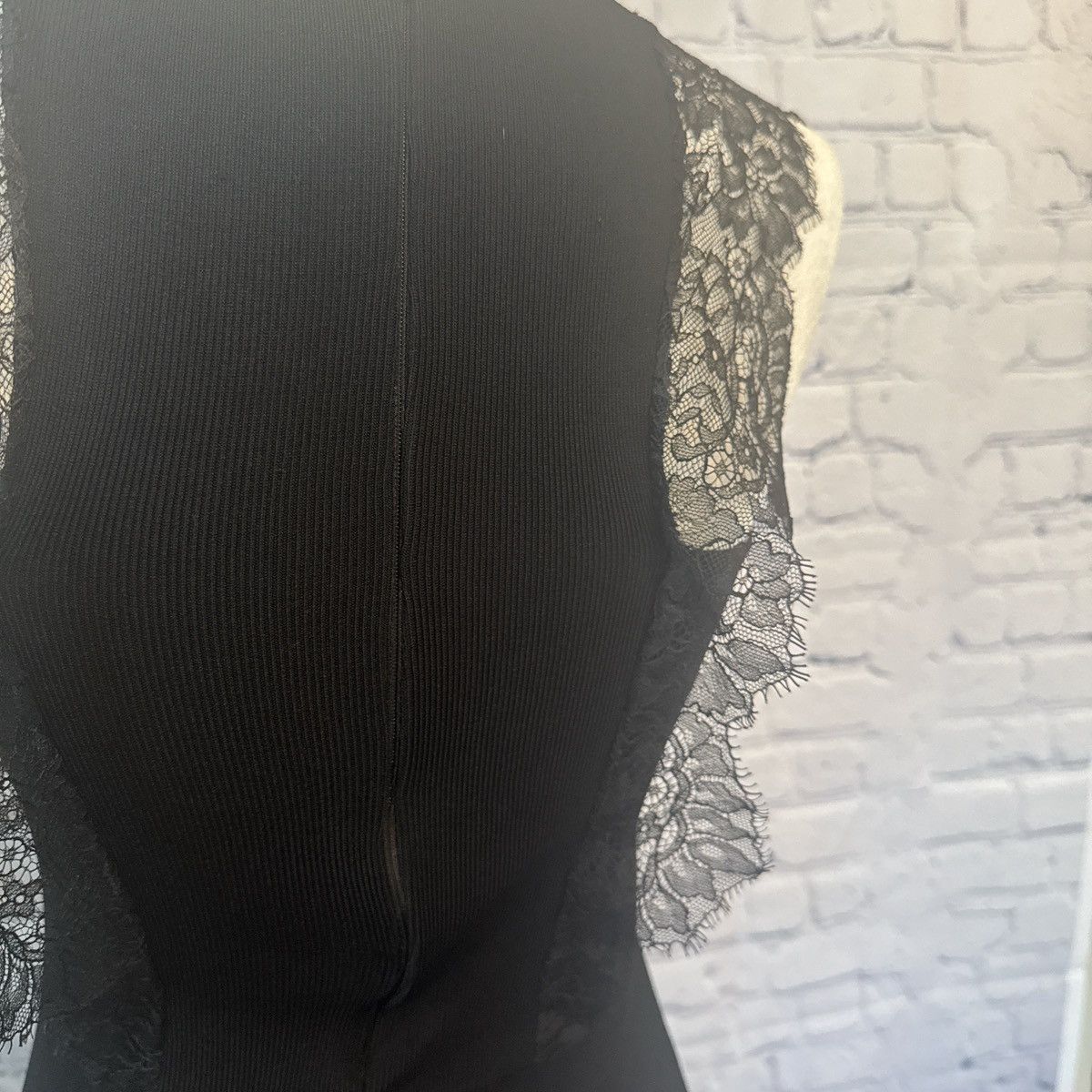 Zara ZARA knit black dress with lace accents Size S / US 4 / IT 40 - 14 Thumbnail