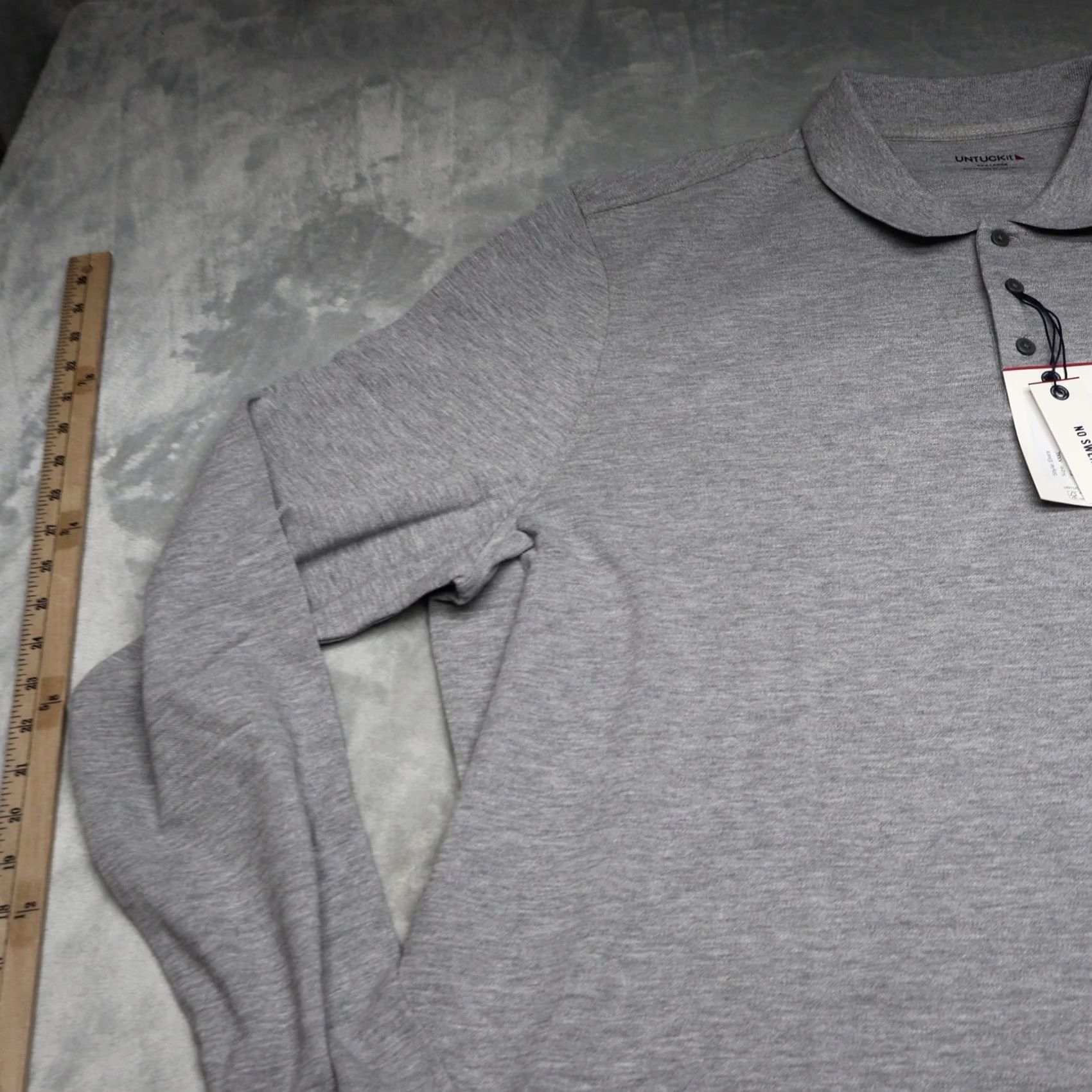 UNTUCKit UNTUCKit Polo Shirt Men 3XL Grey Regular Fit Long Sleeve Button Cotton Blend Jersey Casual NWT Size US XXL / EU 58 / 5 - 4 Thumbnail
