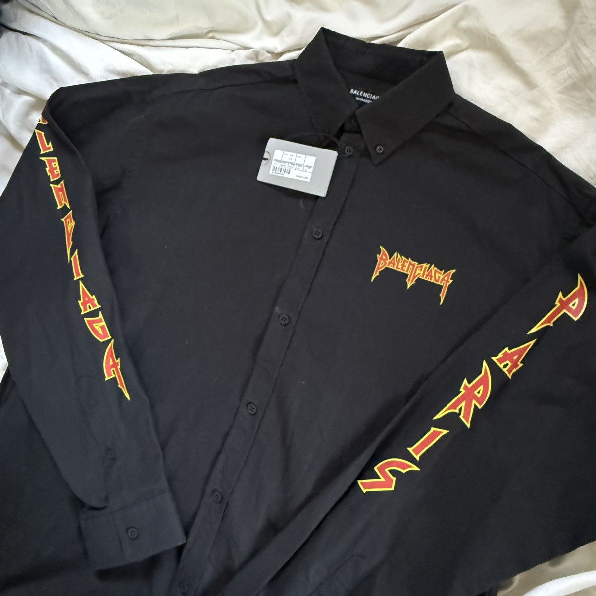 Balenciaga Metal Logo Oversized Shirt Size US XL / EU 56 / 4 - 1 Thumbnail