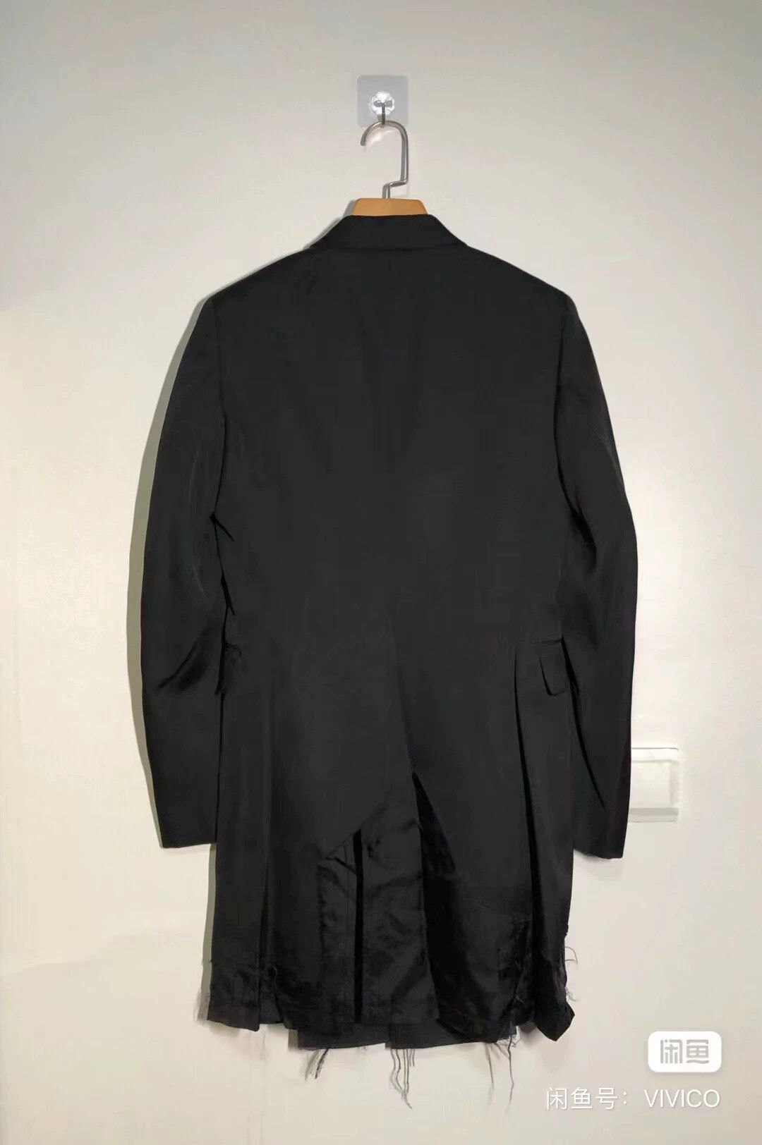 Comme des Garcons CDG Homme Tailored Black Coat 95New Raw Hem Slim Men/Women Size US XS / EU 42 / 0 - 2 Thumbnail