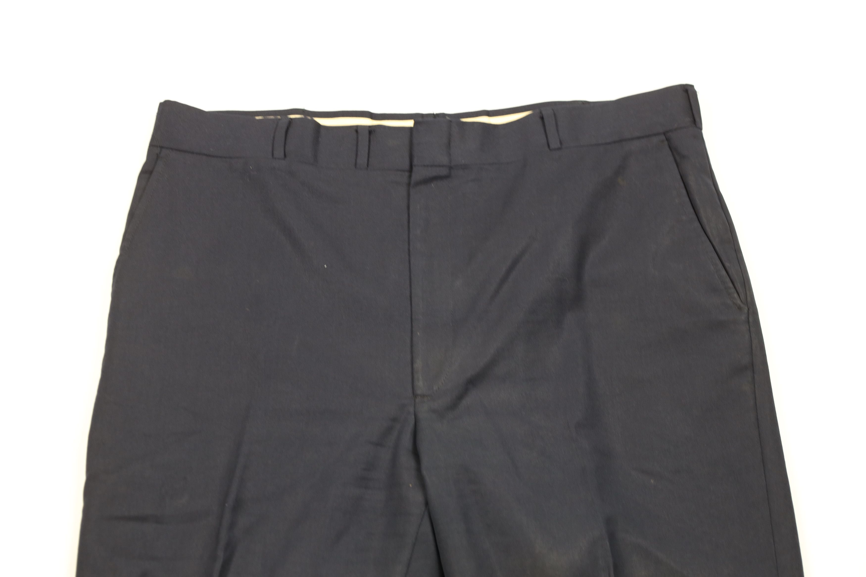 Vintage Vintage 70s Streetwear Wool Wide Leg Chino Pants Blue USA Size US 38 / EU 54 - 2 Thumbnail