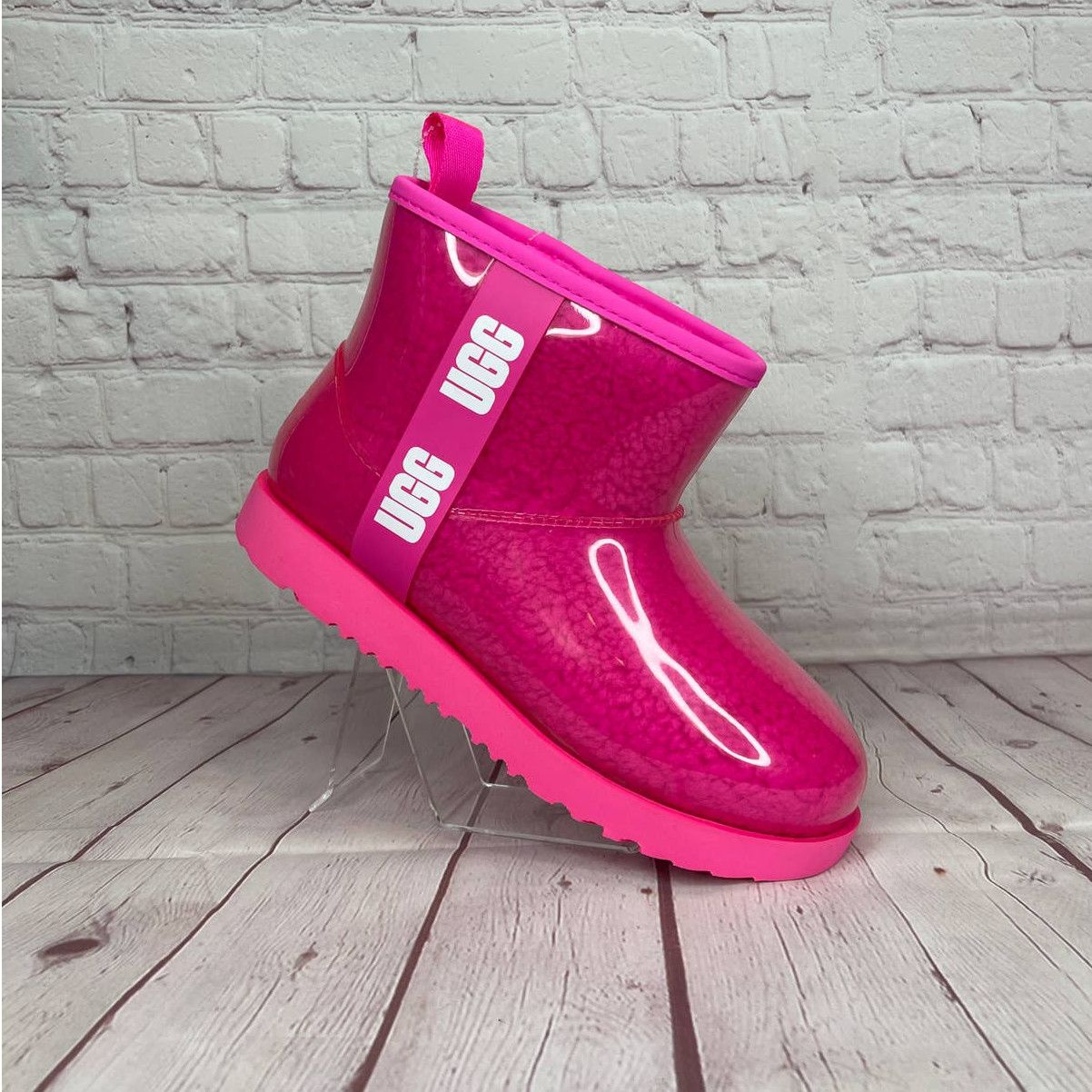 Ugg Classic Clear Mini Pink Waterproof Boots Women's Size