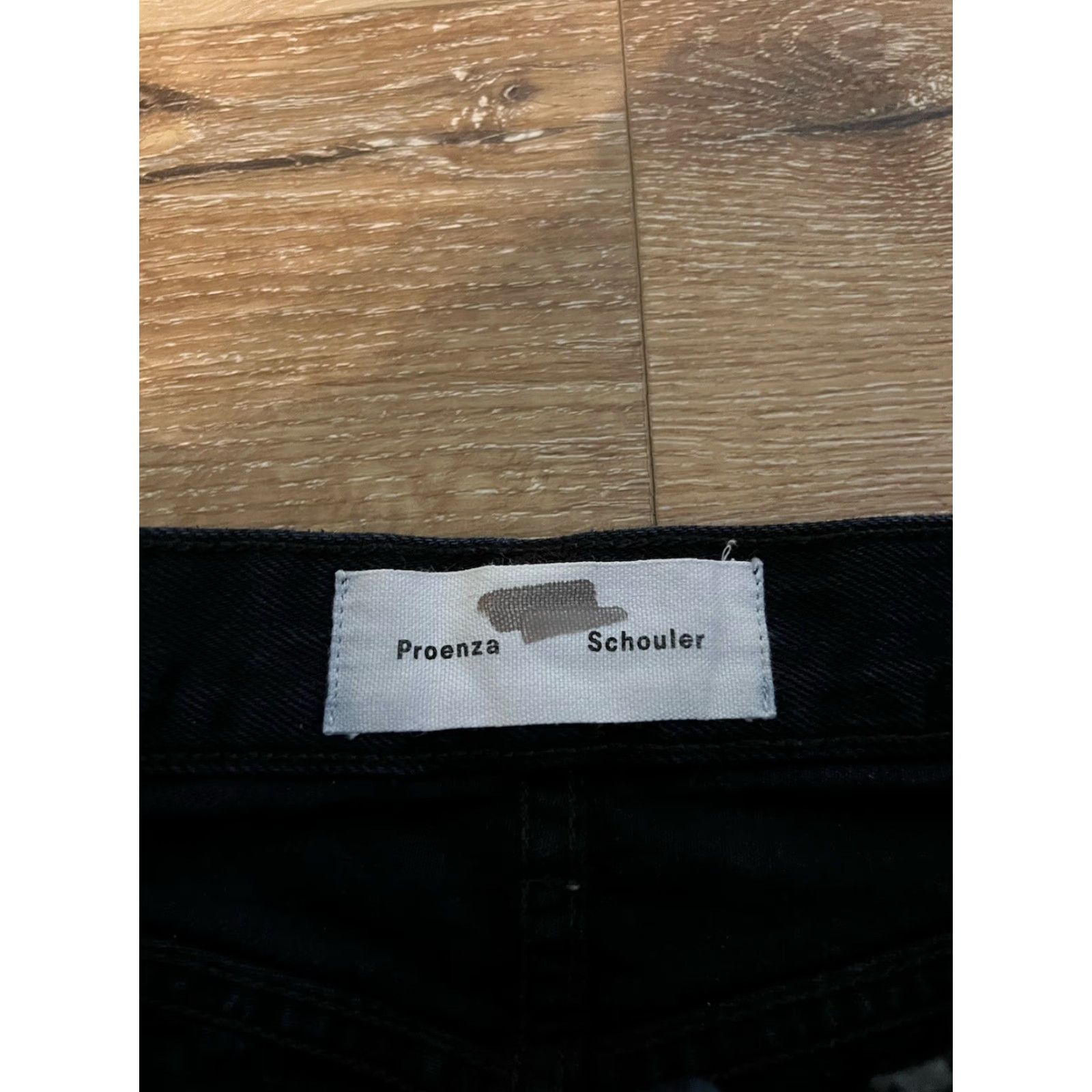 Proenza Schouler Proenza Schouler Skirt Womens Black Denim Midi Size 2 Cotton Cotton Denim Solid Button Casual 16 Inches Size 26" / US 2 / IT 38 - 3 Thumbnail