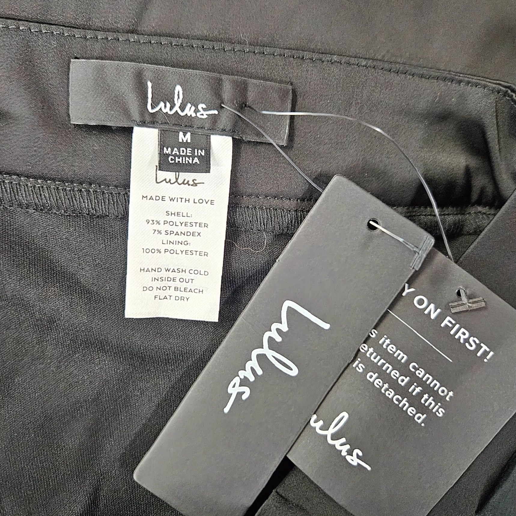Lulus Lulus Womens Wide Leg Pants Sz Medium Solid Black High Rise Size 32" / US 10 / IT 46 - 7 Thumbnail