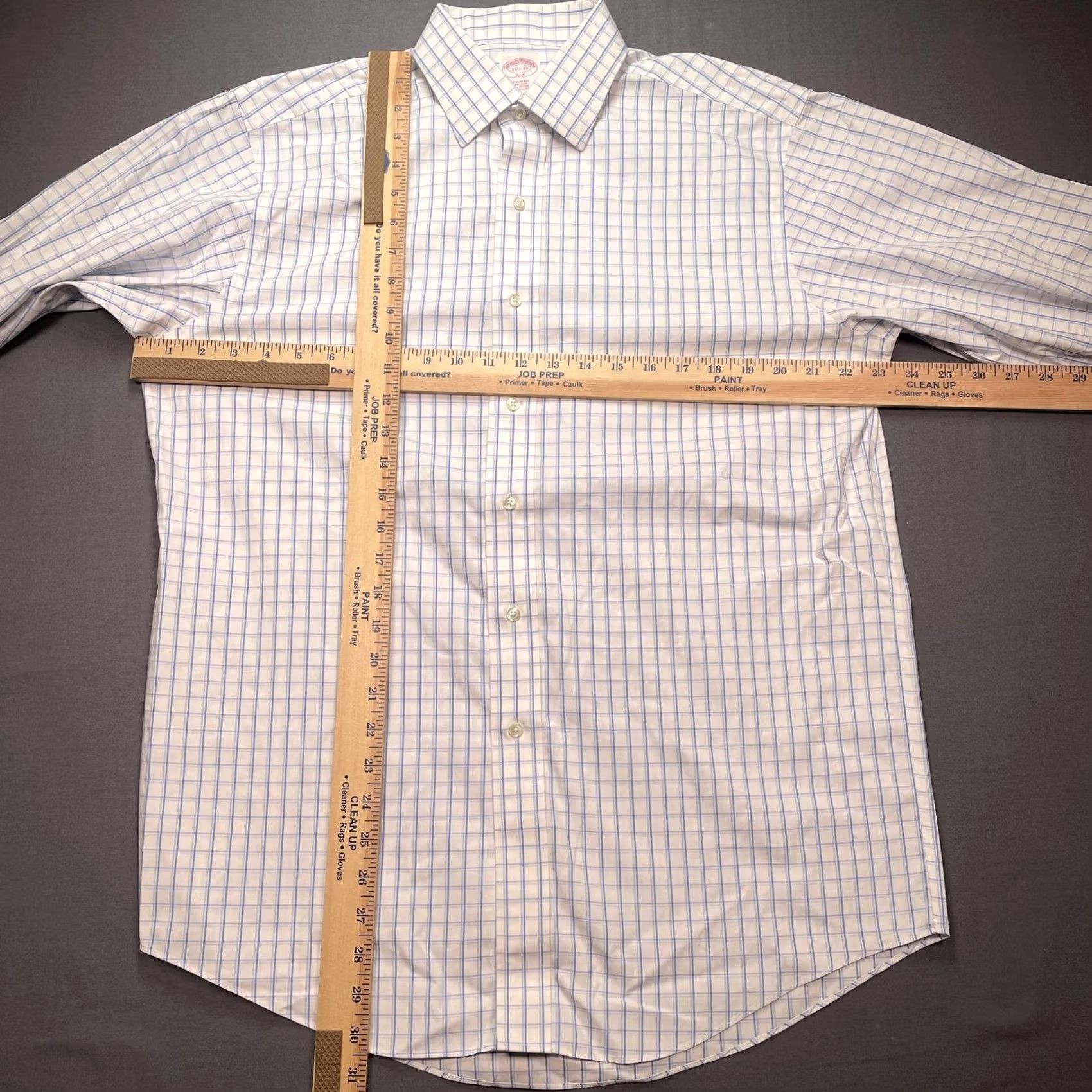 Brooks Brothers Brooks Brothers Shirt Mens Medium 15.5 33 White Blue Check Non-Iron Long Sleeve Button-Up Dress Shirt Regular Fit Collared Size US M / EU 48-50 / 2 - 5 Thumbnail