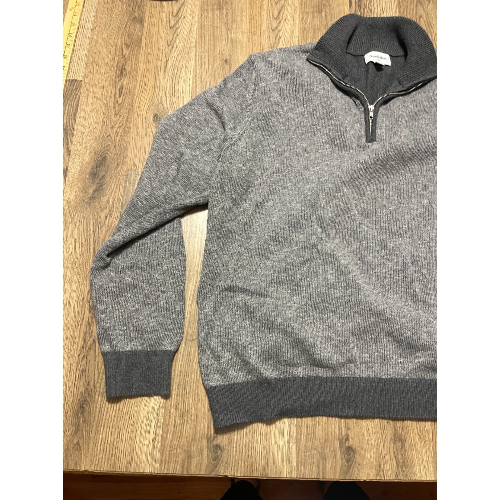 Vintage Goodfellow Sweater XL Pullover Zipper Gray Black Cotton Knit Long Sleeve Casual Mens Size US XL / EU 56 / 4 - 3 Thumbnail