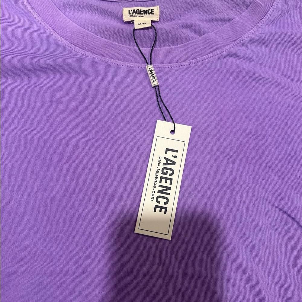 Designer L'AGENCE size M purple Fitted Tee NWT Size M / US 6-8 / IT 42-44 - 3 Thumbnail