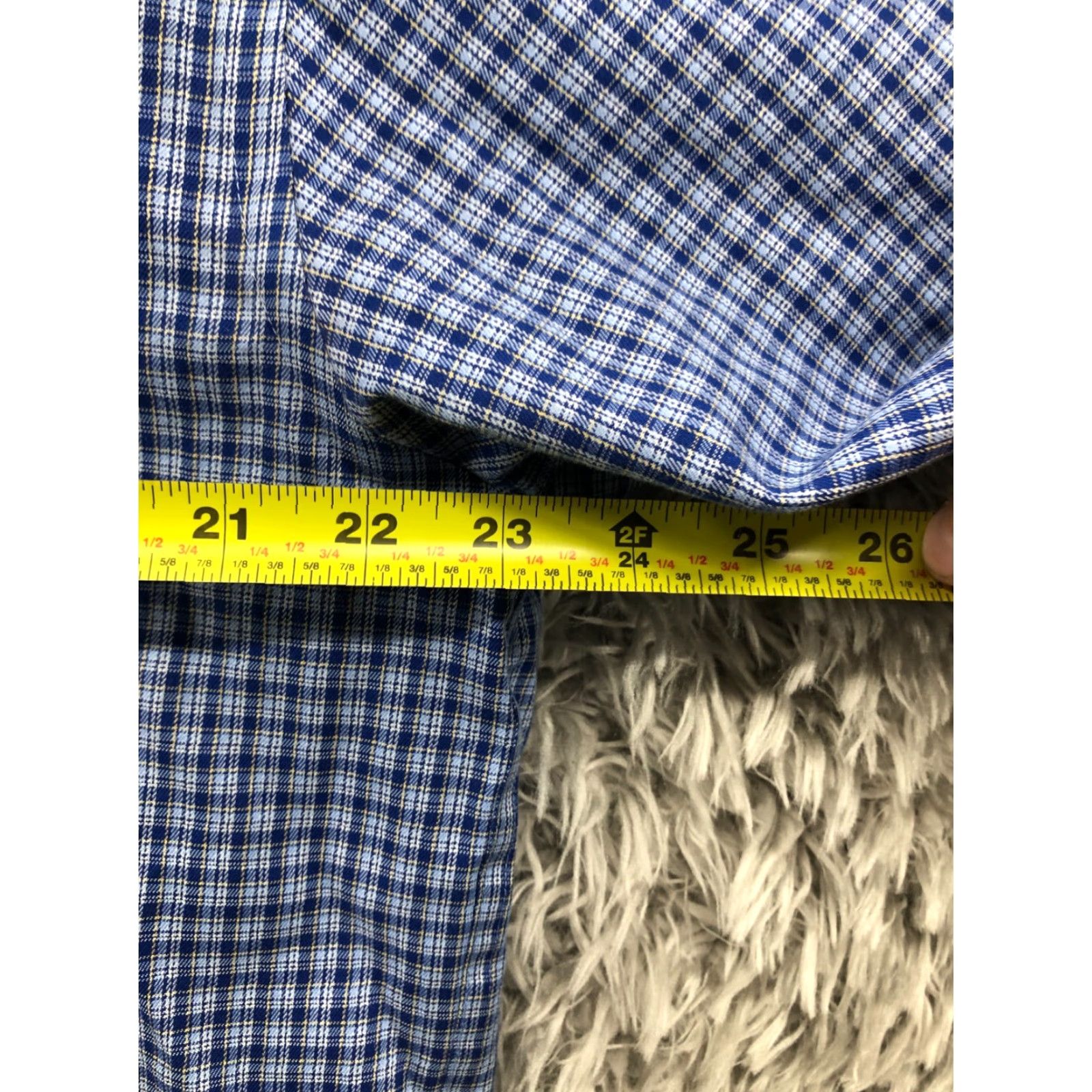 Vintage Kirkland Signature Shirt Mens XL Blue Non Iron Button-Down Long Sleeve Plaid Polyester Size US XL / EU 56 / 4 - 2 Thumbnail