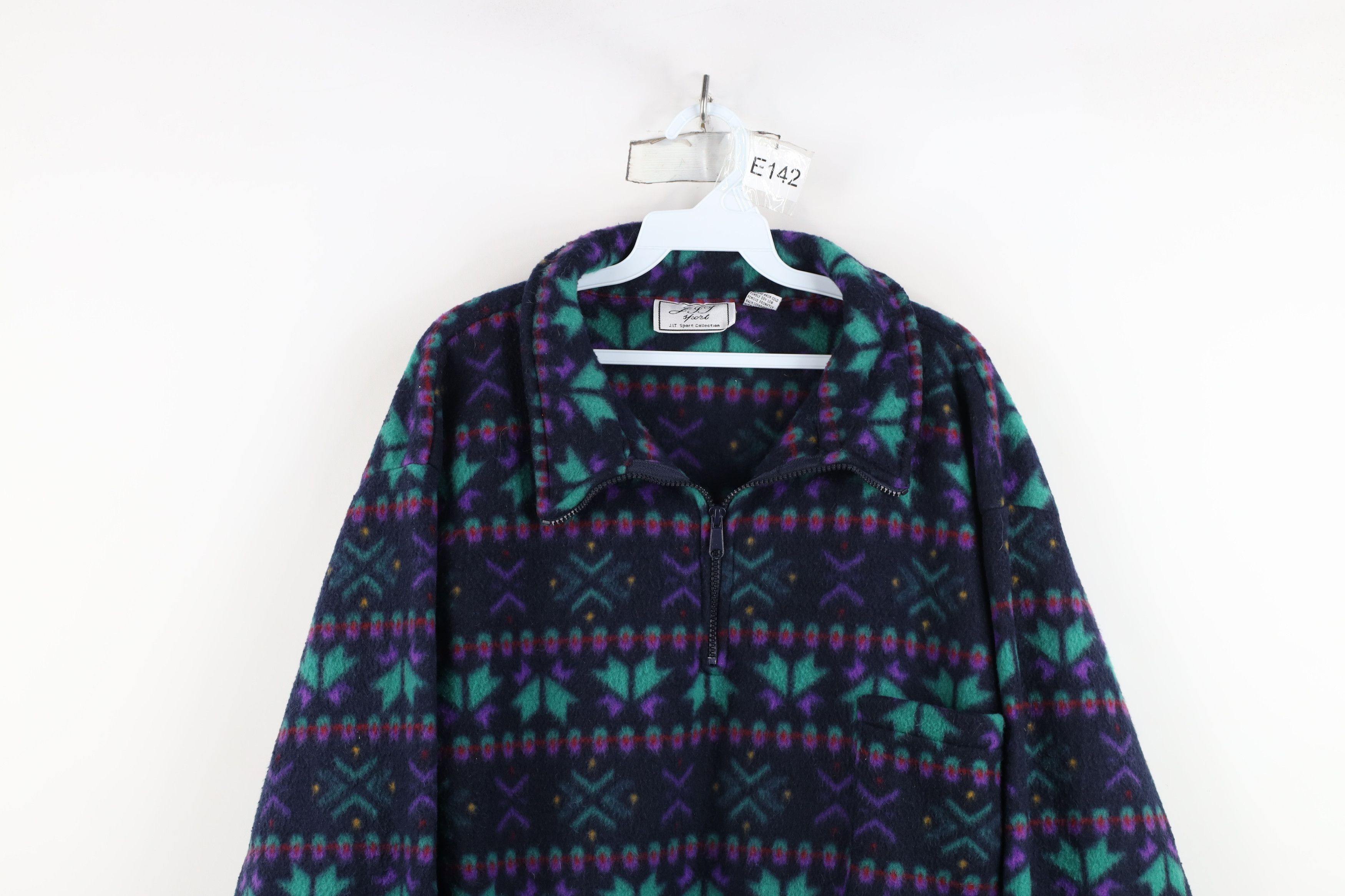 Vintage Vintage 90s Fair Isle Half Zip Fleece Pullover Sweater Size 3XL / US 20-22 - 2 Thumbnail