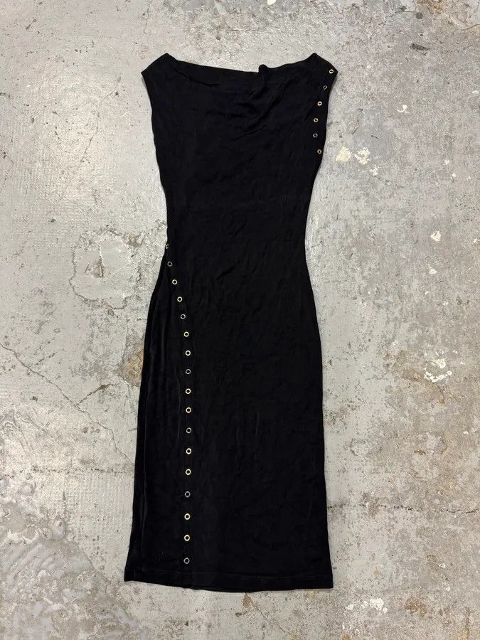 Versace 2000s Versace Eyelet Black Long Dress Size S / US 4 / IT 40 - 10 Thumbnail