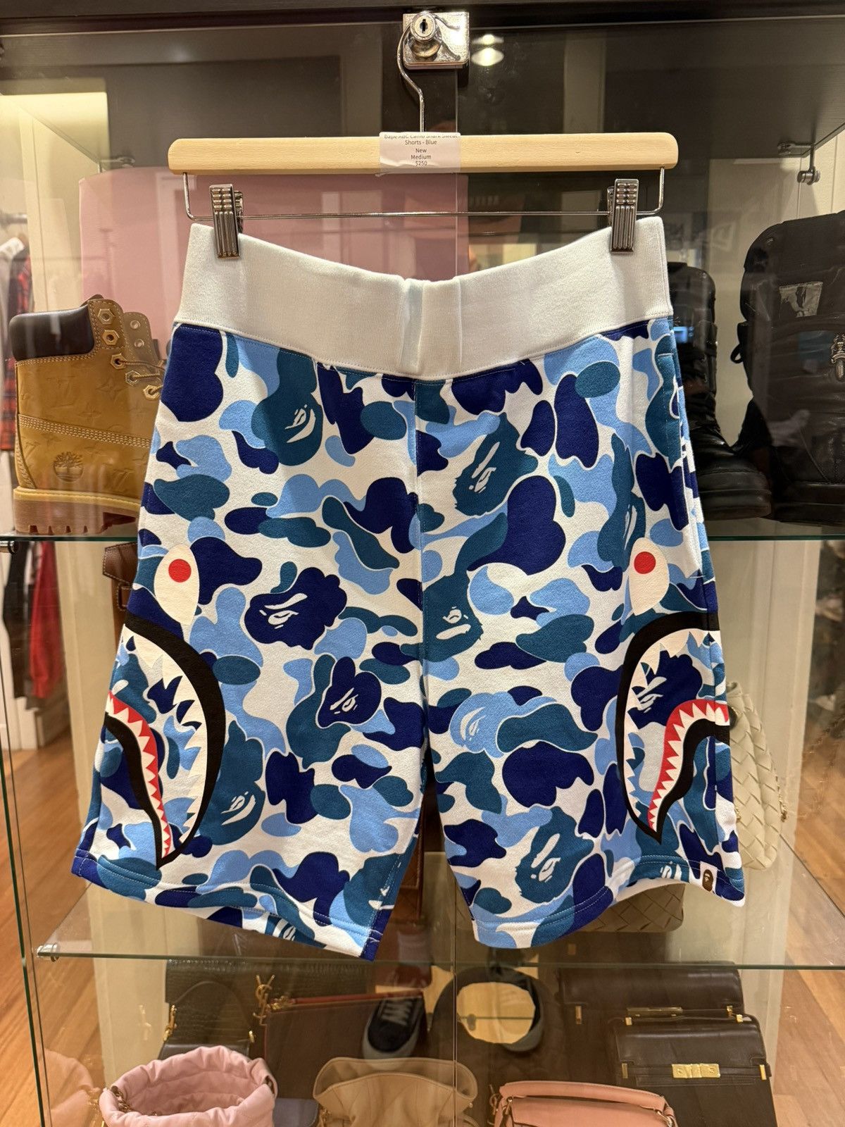 Bape BAPE × PSG Blue camo sweat shorts a bathing ape ☆size M