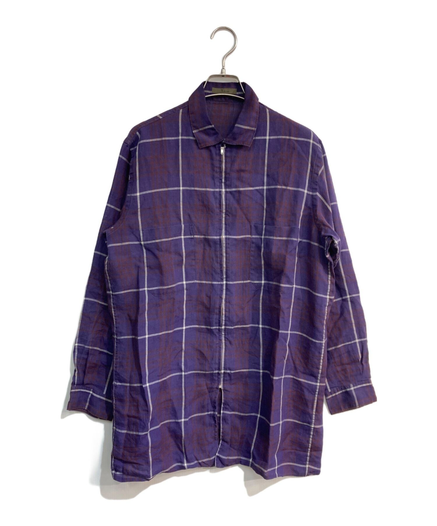 Yohji Yamamoto Checkered Linen Zip Shirt Size US M / EU 48-50 / 2 - 1 Thumbnail