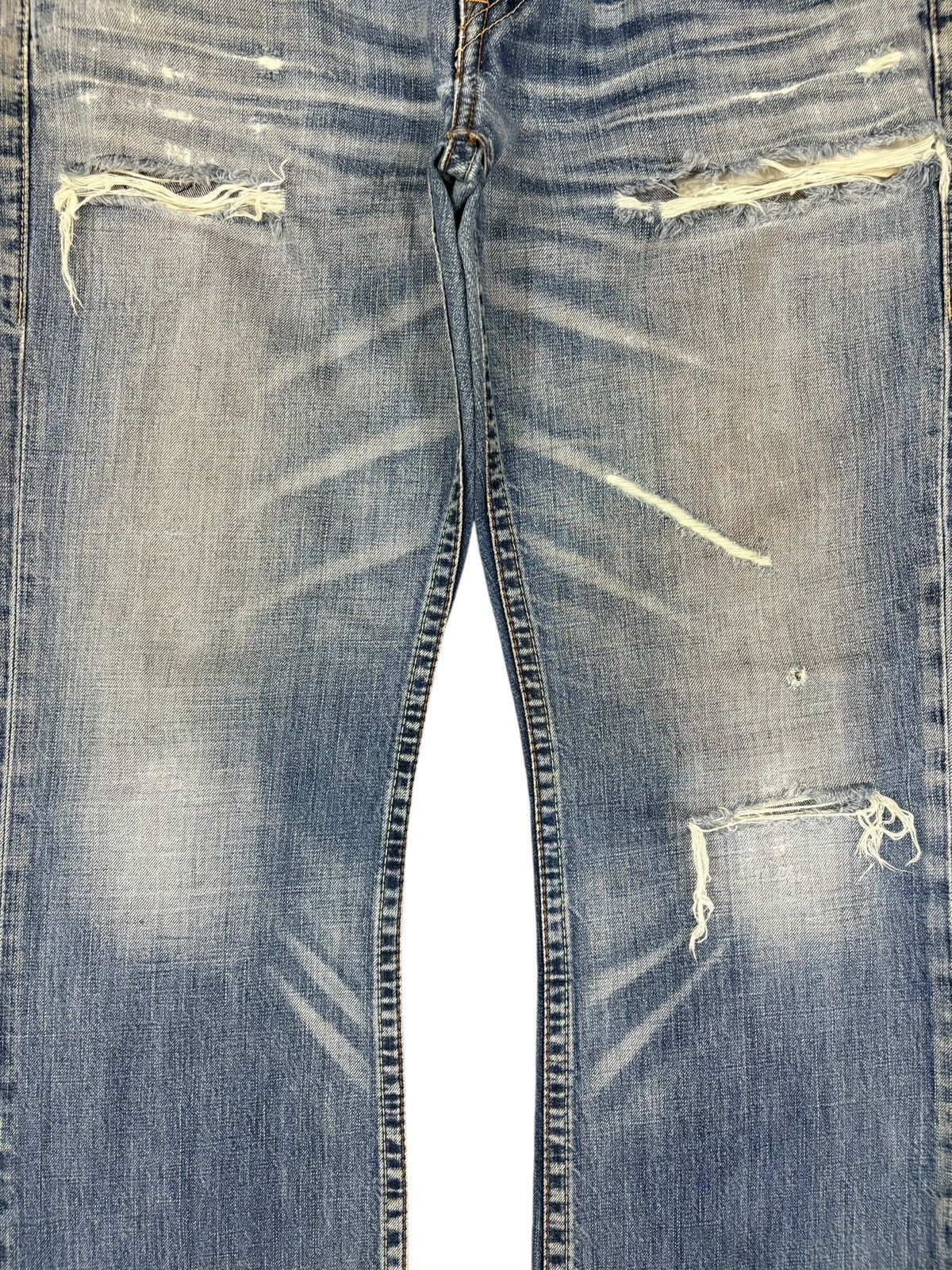 Vintage 90s Levis 507 Blue Wash Distressed Flare Jeans