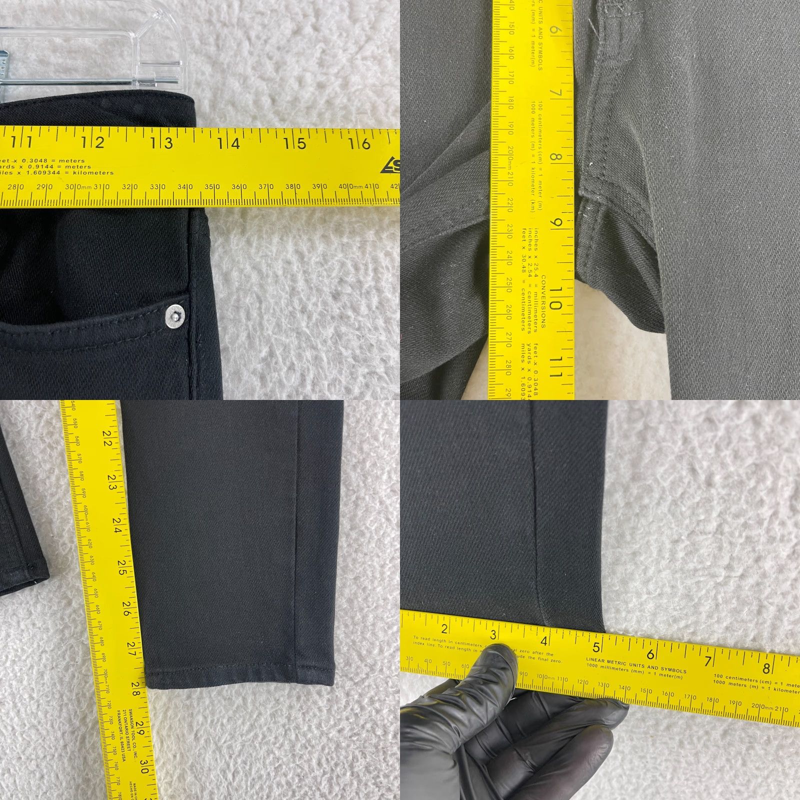 Acne Studios Acne Studios Black Skin 5 Skinny Jeans Womens Mid-Rise 26x32 Denim Jeans Slim Black Pocket 5-Pocket Design City Hippie 90s Womens Size 26" / US 2 / IT 38 - 8 Thumbnail