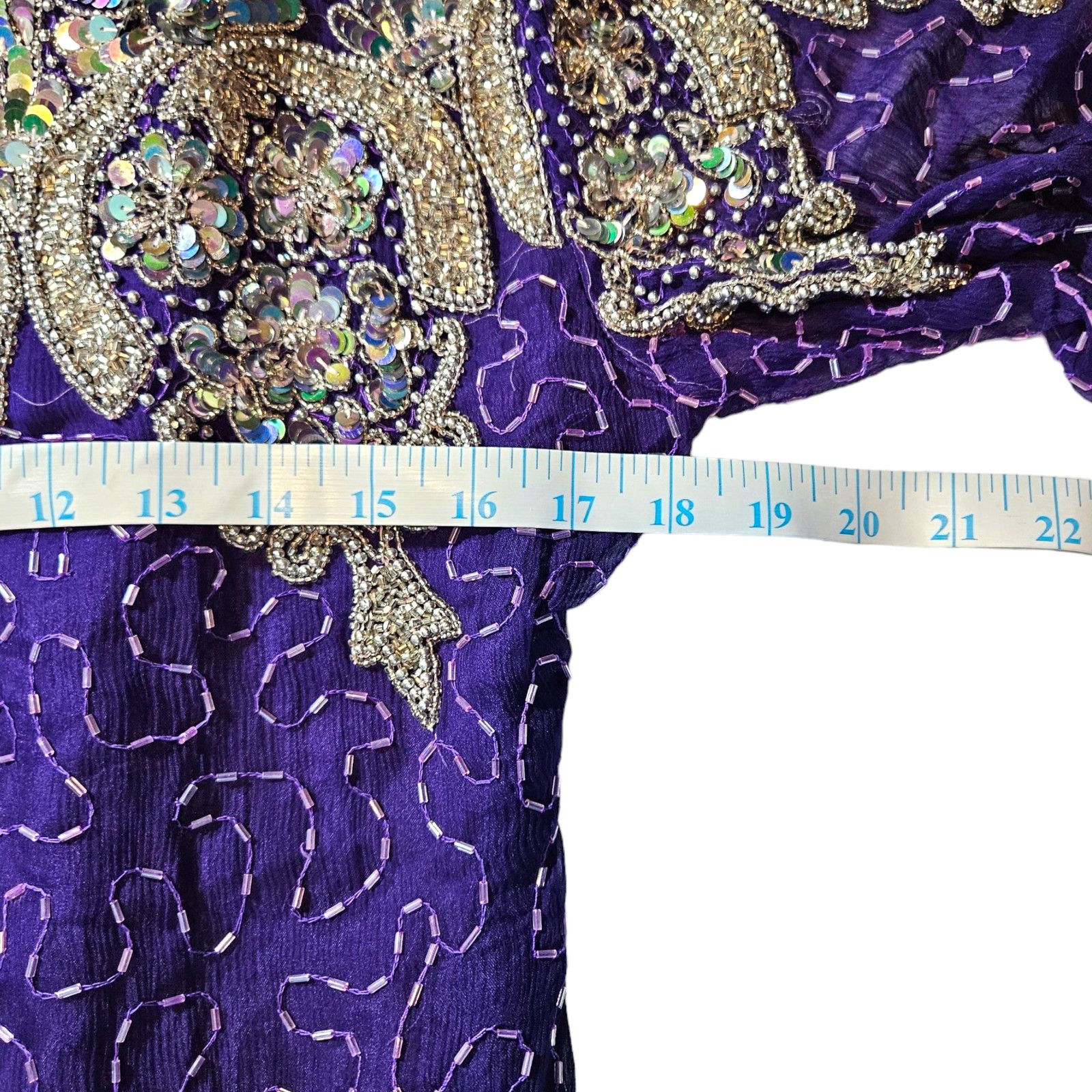 Other VTG JP Fashion Hand Beaded Silk Sheath Dress Sz. M Purple Size M / US 6-8 / IT 42-44 - 12 Thumbnail