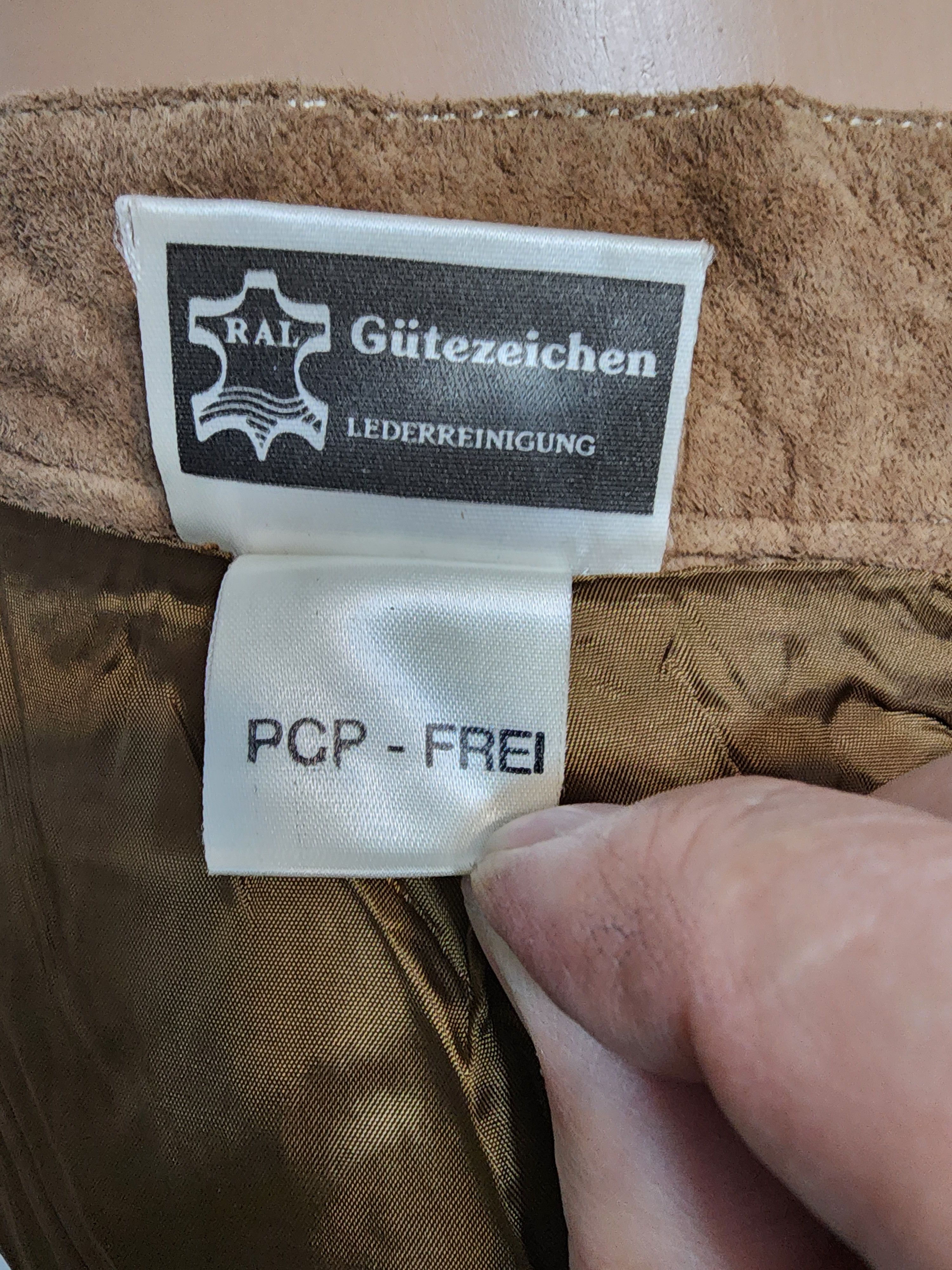 Other Brown Suede Leather Skirt, Metal Buttons Fasteners Size 27" / US 4 / IT 40 - 7 Thumbnail