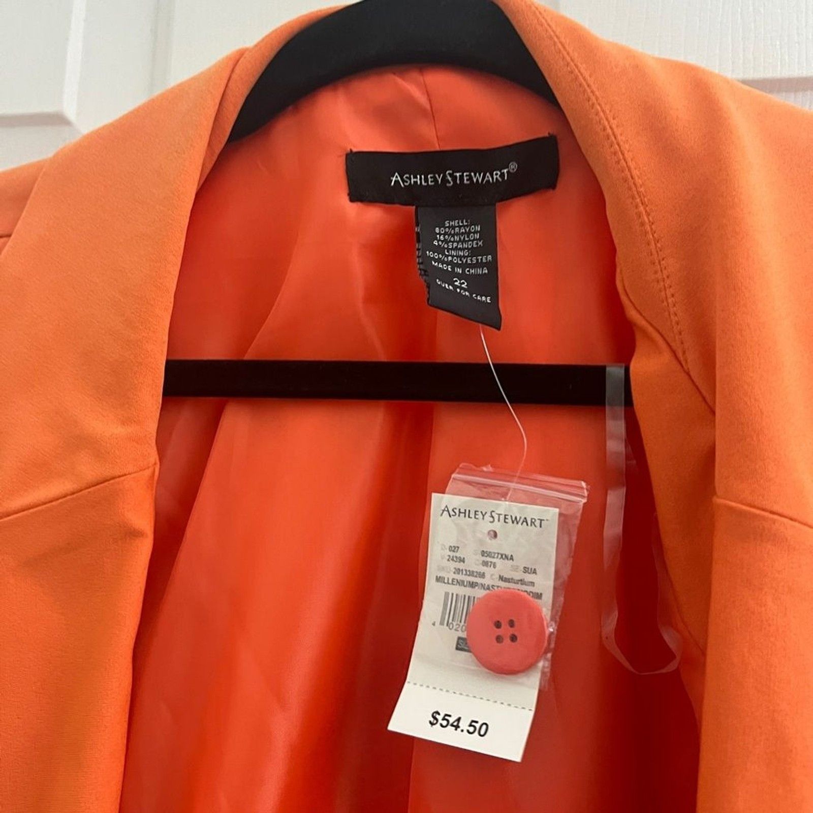 Other Ashley Stewart Orange Spring Work Wear Plus Size Blazer Size 3XL / US 20-22 - 2 Thumbnail