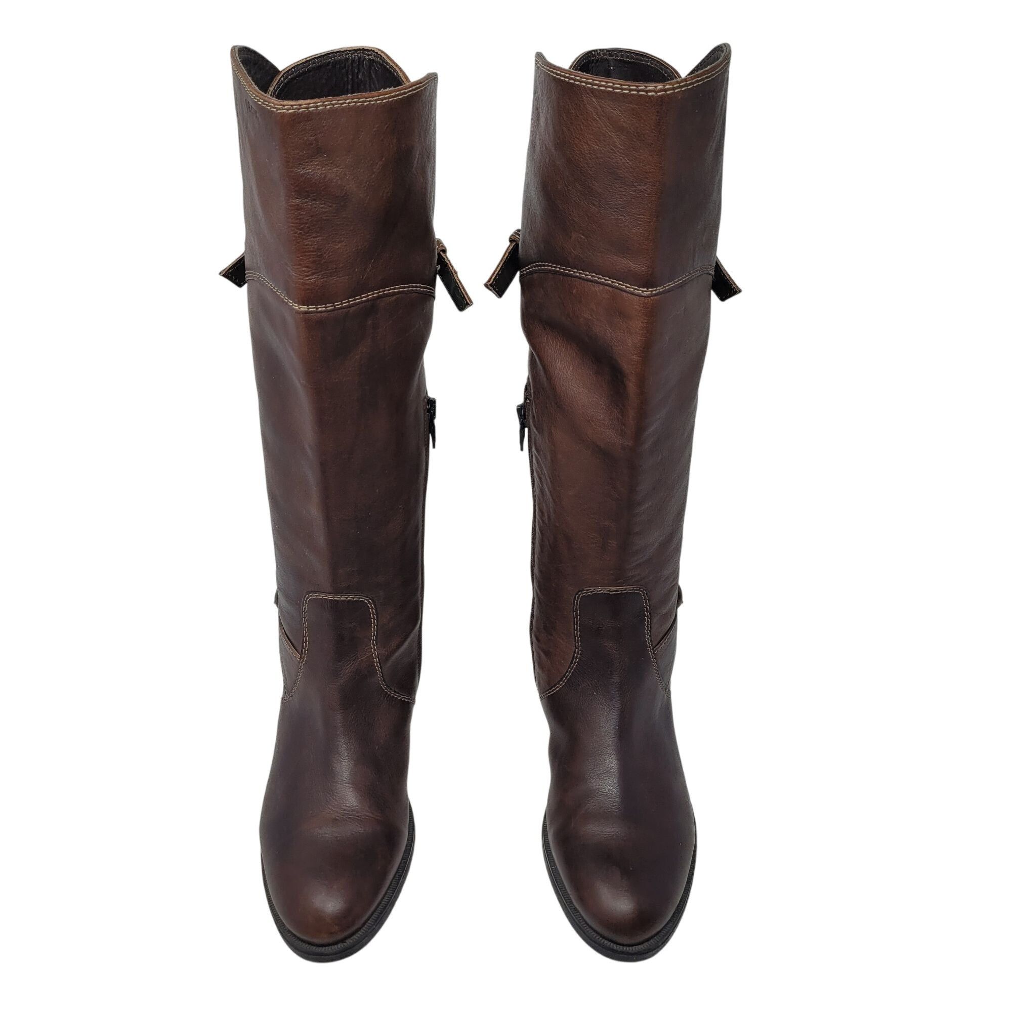 Geox Vintage Womens Brown Leather Knee High Boots 7.5 Equestrian Size US 7.5 / IT 37.5 - 2 Thumbnail