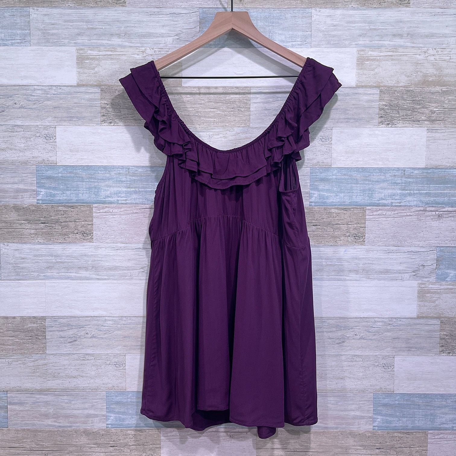Other TORRID Ruffle Stretch Challis Babydoll Top Womens Plus 2X Size XXL / US 16-18 / IT 52-54 - 3 Thumbnail