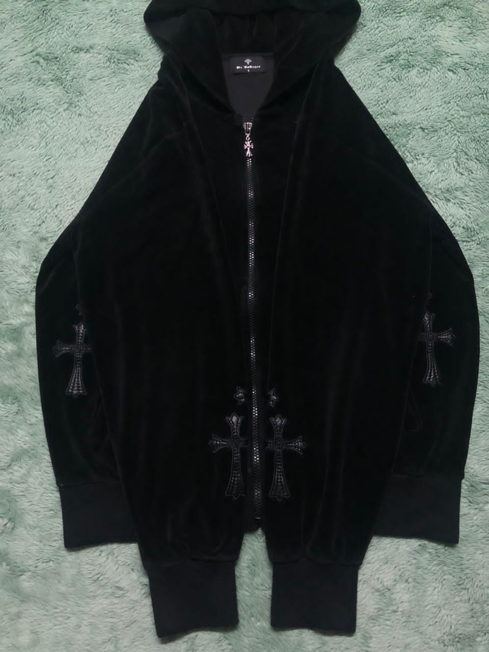 Affliction Y2K BE AMBITION CROSS HOODIE ZIPPER VELVET Size US L / EU 52-54 / 3 - 8 Thumbnail
