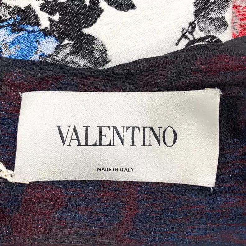 Valentino Valentino White floral print crew neck sleeveless dress Size L / US 10 / IT 46 - 6 Thumbnail