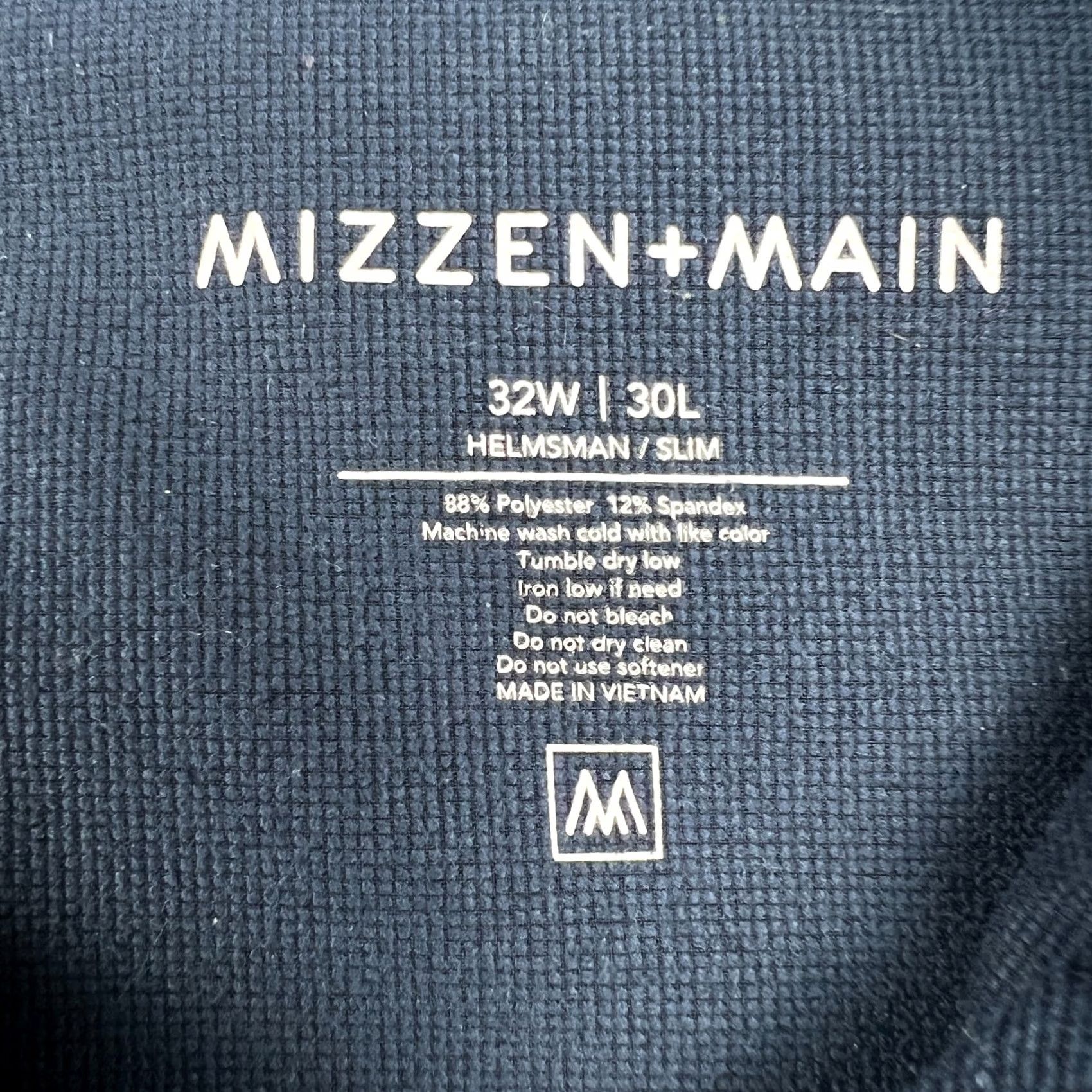 Mizzen+Main Mizzen Main Helmsman Slim Fit Performance Stretch Pants 32x30 Blue Chino Mens Size US 32 / EU 48 - 3 Thumbnail