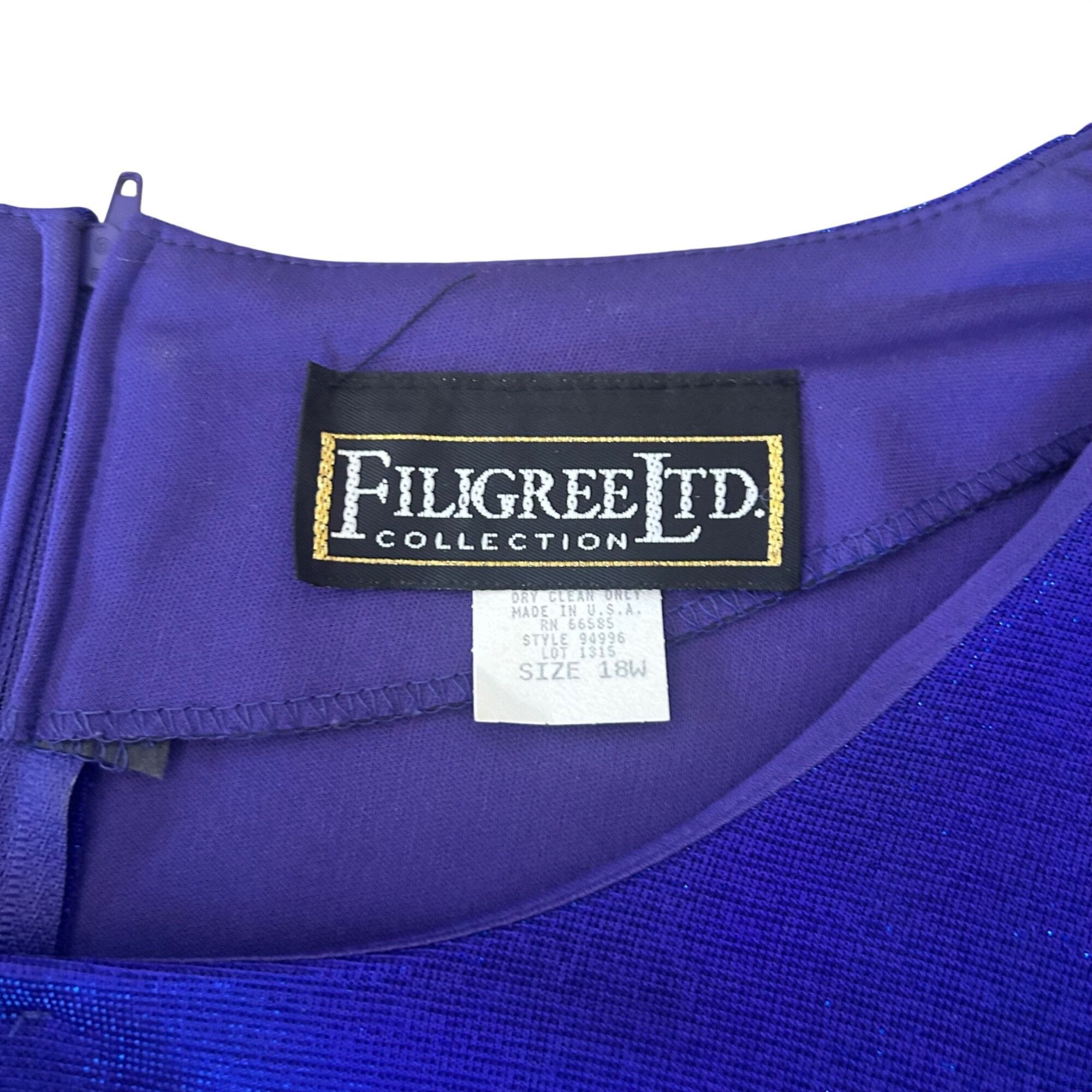Vintage Vintage Purple Babydoll Shimmering Metallic Flutter Sleeve D Size XXL / US 16-18 / IT 52-54 - 5 Thumbnail