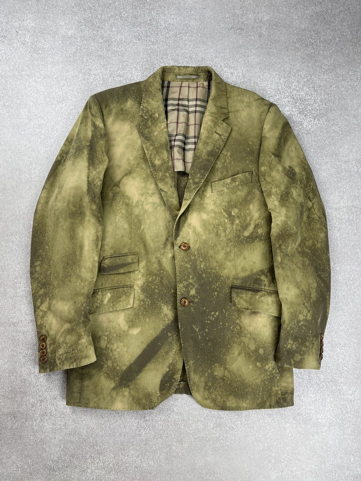 Burberry × Vintage Vintage Burberry Custom Tie Dye Suit Blazer Trousers Size 52 Size 52R - 3 Thumbnail