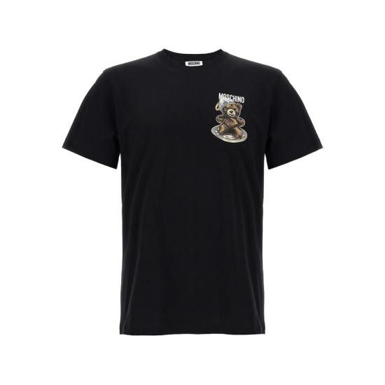 Moschino MOSCHINO Men T-Shirts 5241 V0721 1555 BLACK Size US XL / EU 56 / 4 - 1 Thumbnail