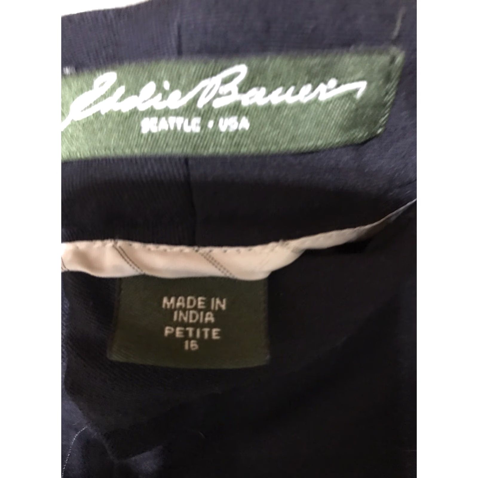 Eddie Bauer Eddie Bauer Mercer Fit Women's Navy Wide Leg Dress Pants Size 16P, Easy Care, Comfort Stretch, Business Casual Size 38" / US 16 / IT 52 - 2 Thumbnail