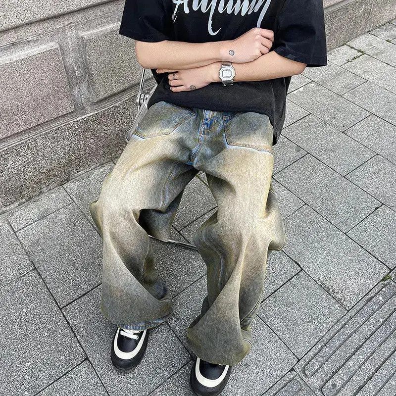 Japanese Brand Retro loose straight leg gradient jeans Size US 32 / EU 48 - 2 Thumbnail
