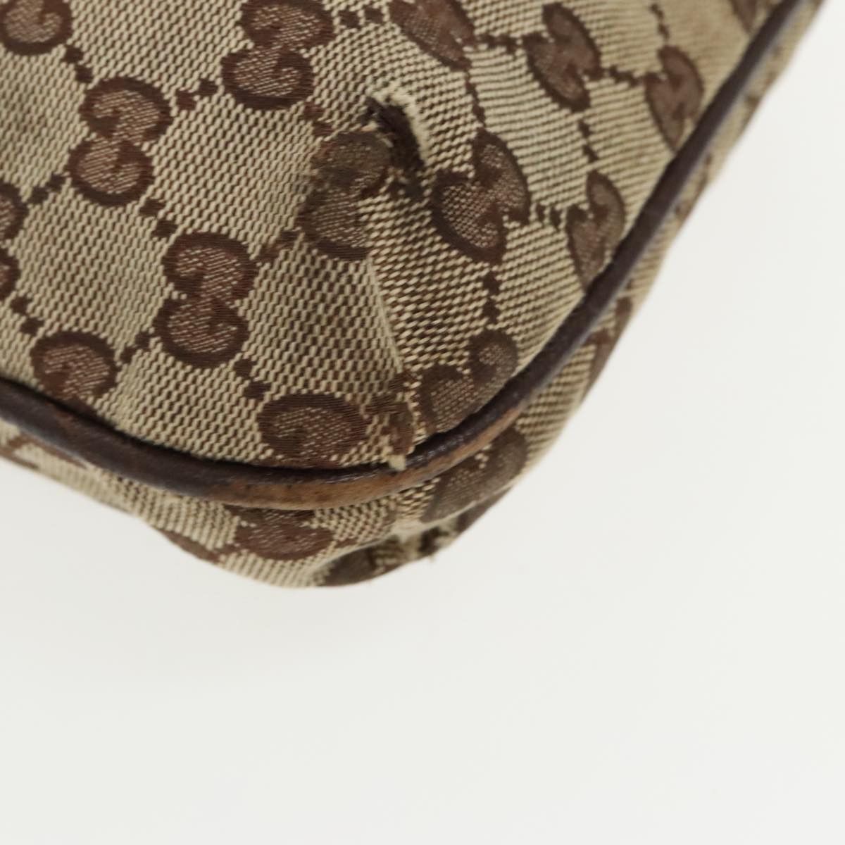 Gucci GUCCI GG Canvas Shoulder Bag Beige Dark Brown Silver Size ONE SIZE - 10 Thumbnail