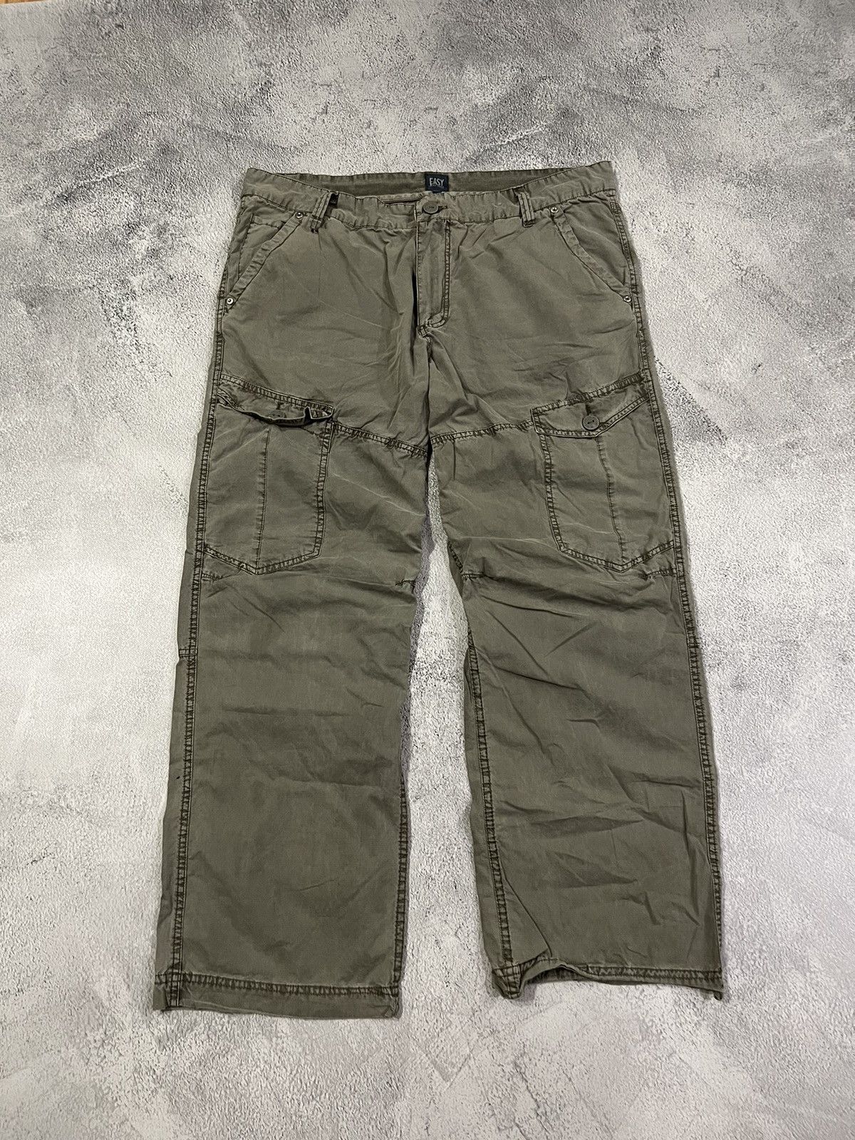 Vintage Vintage Y2k Cargo Multi Pocket Avant Garde Olive Pants 00’s Size US 40 / EU 56 - 3 Thumbnail