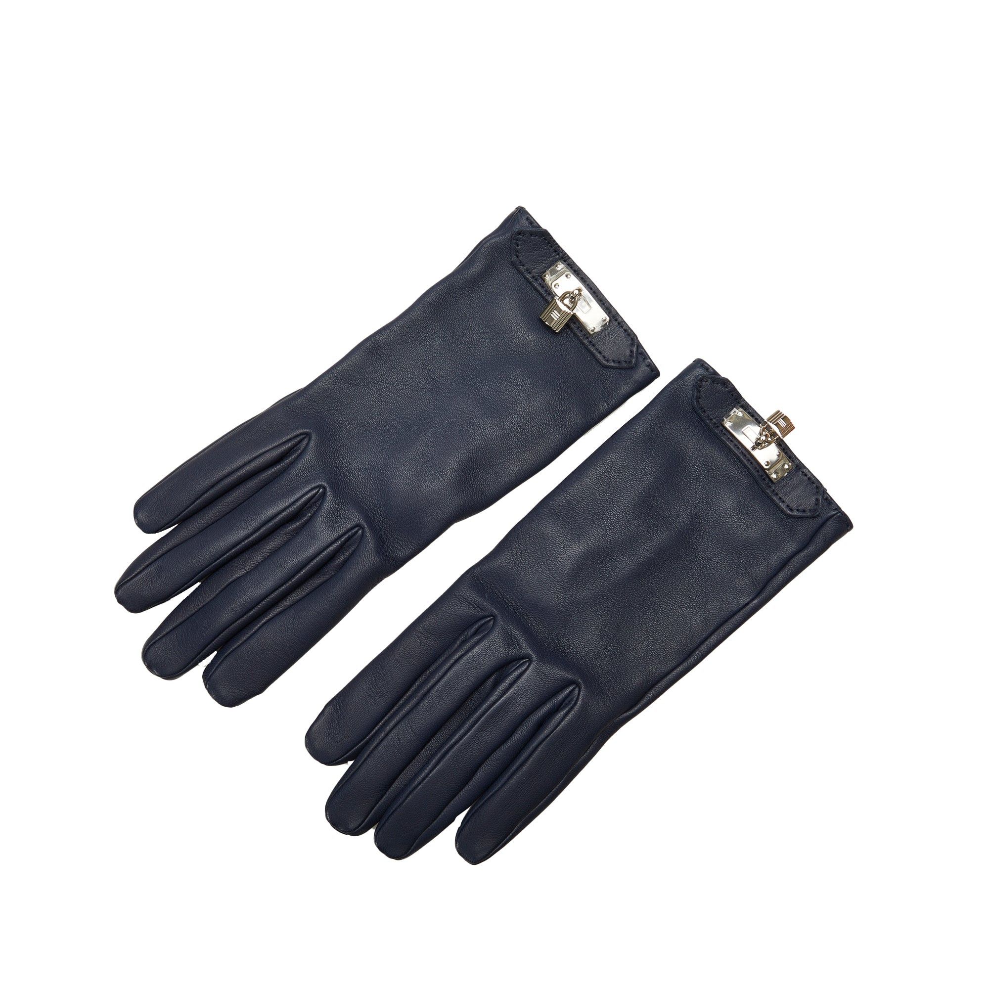 image of Hermes Soya Cadena Gloves Other Accessories in Blue, Women's