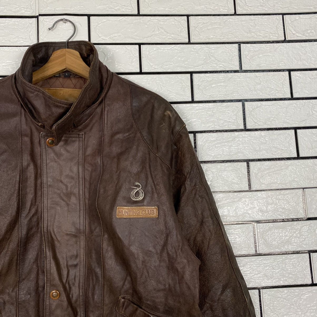 Japanese Brand 🔥VINTAGE LEATHER JACKET BLANKET HUNTING CLUB ISSEY MIYAKE Size US L / EU 52-54 / 3 - 6 Thumbnail