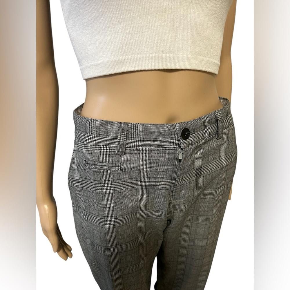 Designer Women's Grey Plaid Ankle Pants Size 28" / US 6 / IT 42 - 3 Thumbnail