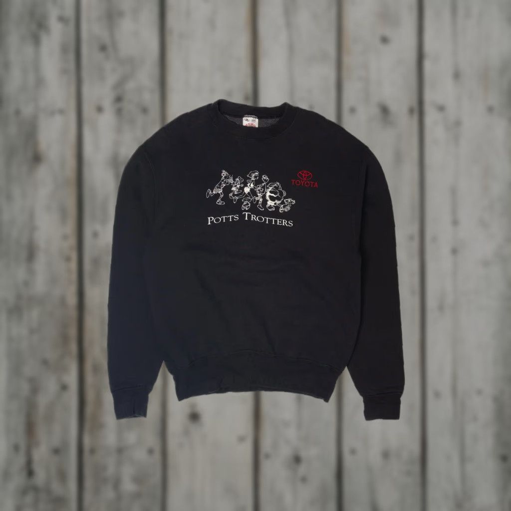 Fruit Of The Loom VINTAGE Toyota Potts Trotters Sweatshirt 1990s Mens Medium Black Cotton / Polyester Fruit of the Loom Size US M / EU 48-50 / 2 - 1 Thumbnail