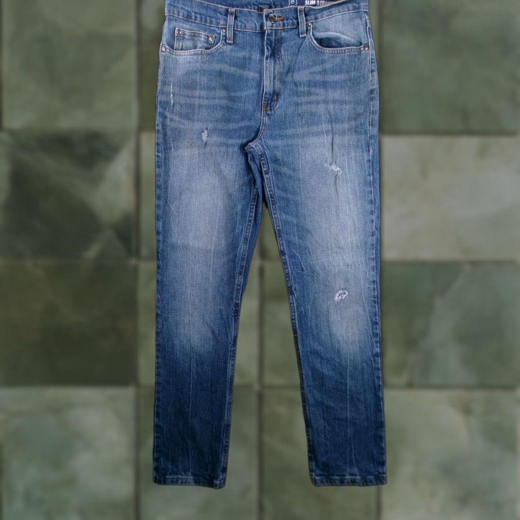 George VINTAGE George Jeans Men 32X30 Denim Workwear Slim Straight 5-Pocket Mid Rise Blue Distressed 80s 90s Grunge Mens Size US 32 / EU 48 - 1 Thumbnail