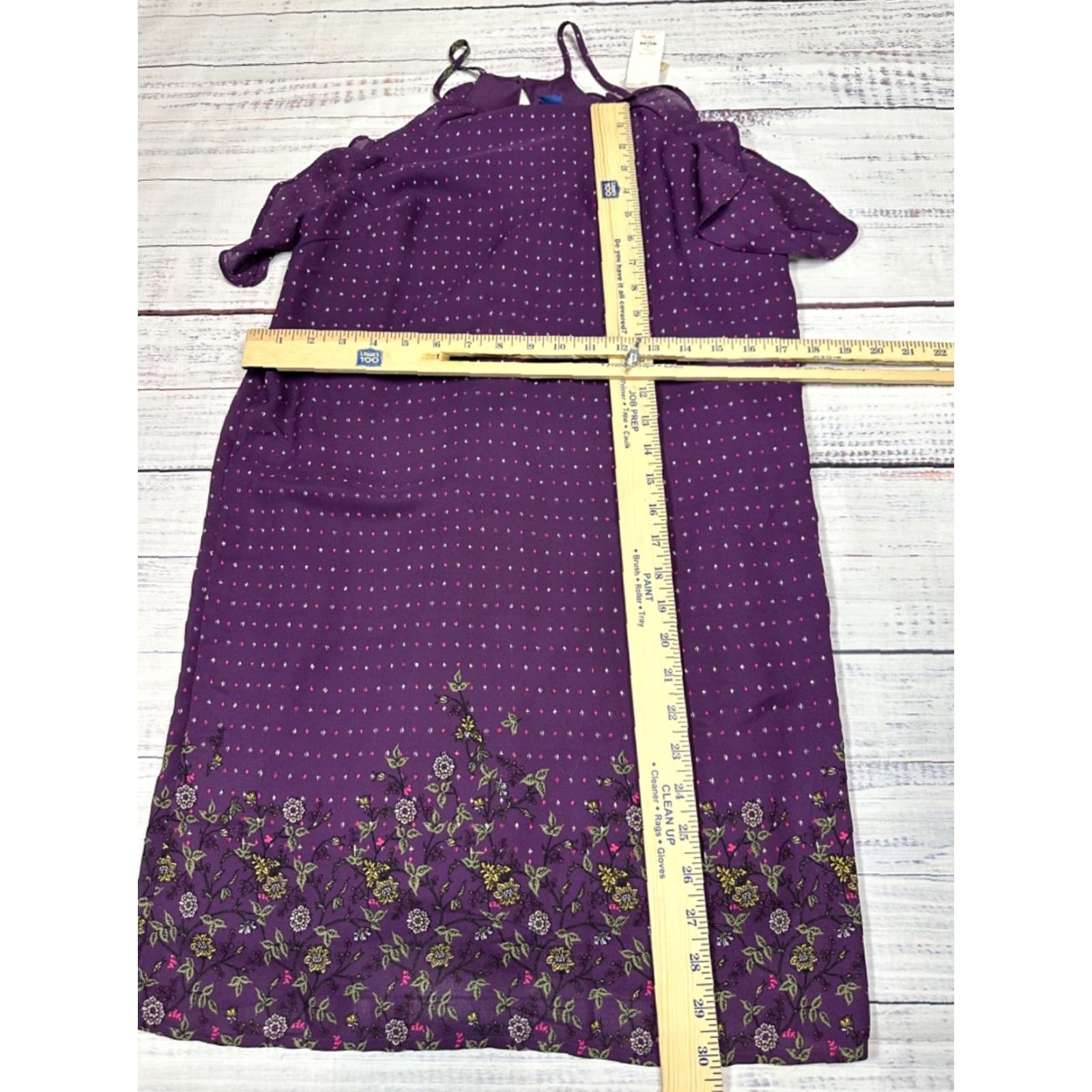 Vintage Francesca Blue Rain Purple Print Short Lined Polyester Shift Dress Sz S Women Size S / US 4 / IT 40 - 2 Thumbnail
