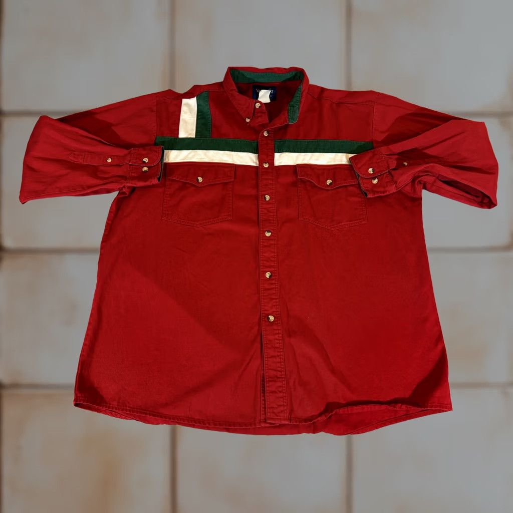Wrangler VINTAGE Wrangler Shirt Mens 2XL Red Button Long Sleeve Western Cowboy Heavyweight XXL Size US XXL / EU 58 / 5 - 1 Thumbnail