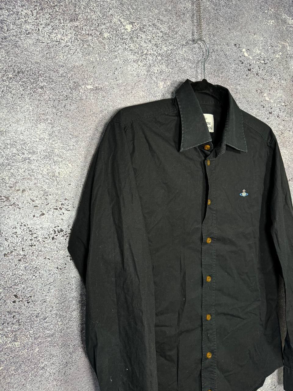 Designer × Vintage × Vivienne Westwood Vivienne Westwood Orb Embroidered Logo Blacj Shirt Button Size US M / EU 48-50 / 2 - 5 Thumbnail