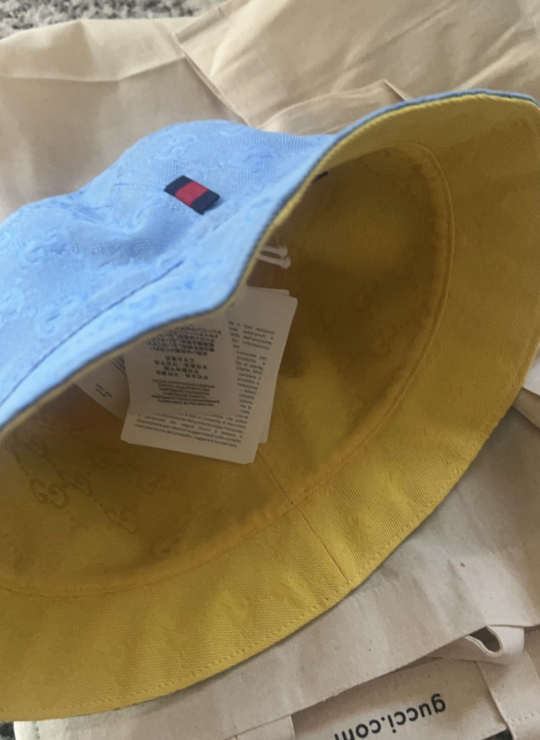 Gucci Gucci GG Logo Reversible Canvas Bucket Hat size L Size ONE SIZE - 5 Thumbnail