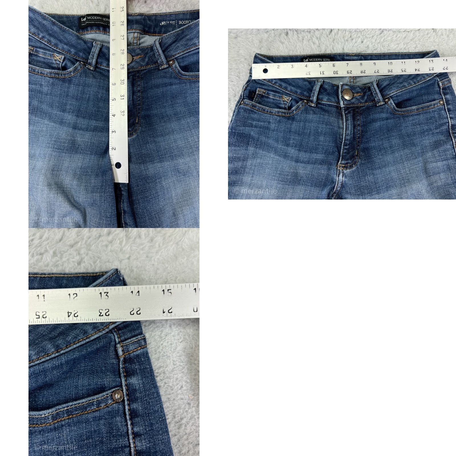 Lee Lee Jeans Womens 26 Blue Denim Bootcut Regular Blue Jeans Western Cotton Blend 5-Pocket Design Cowboy Southwestern 90s Theme Mens Girls Size 26" / US 2 / IT 38 - 9 Thumbnail