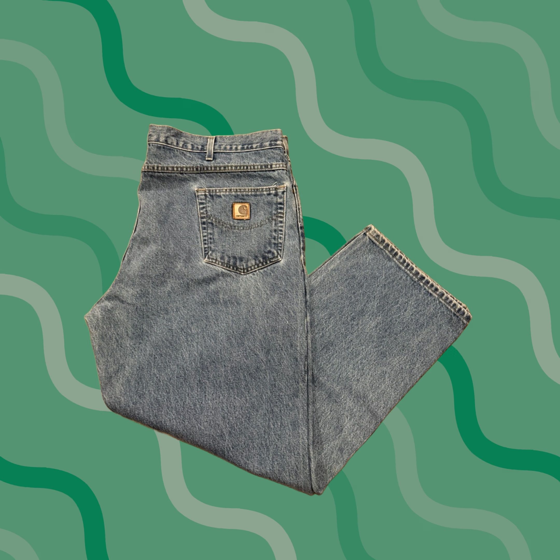 Carhartt Carhartt Pants Mens 44 Blue Jeans 44x30 Traditional Fit Workwear Denim B180 F623 Size US 44 / EU 60 - 1 Thumbnail